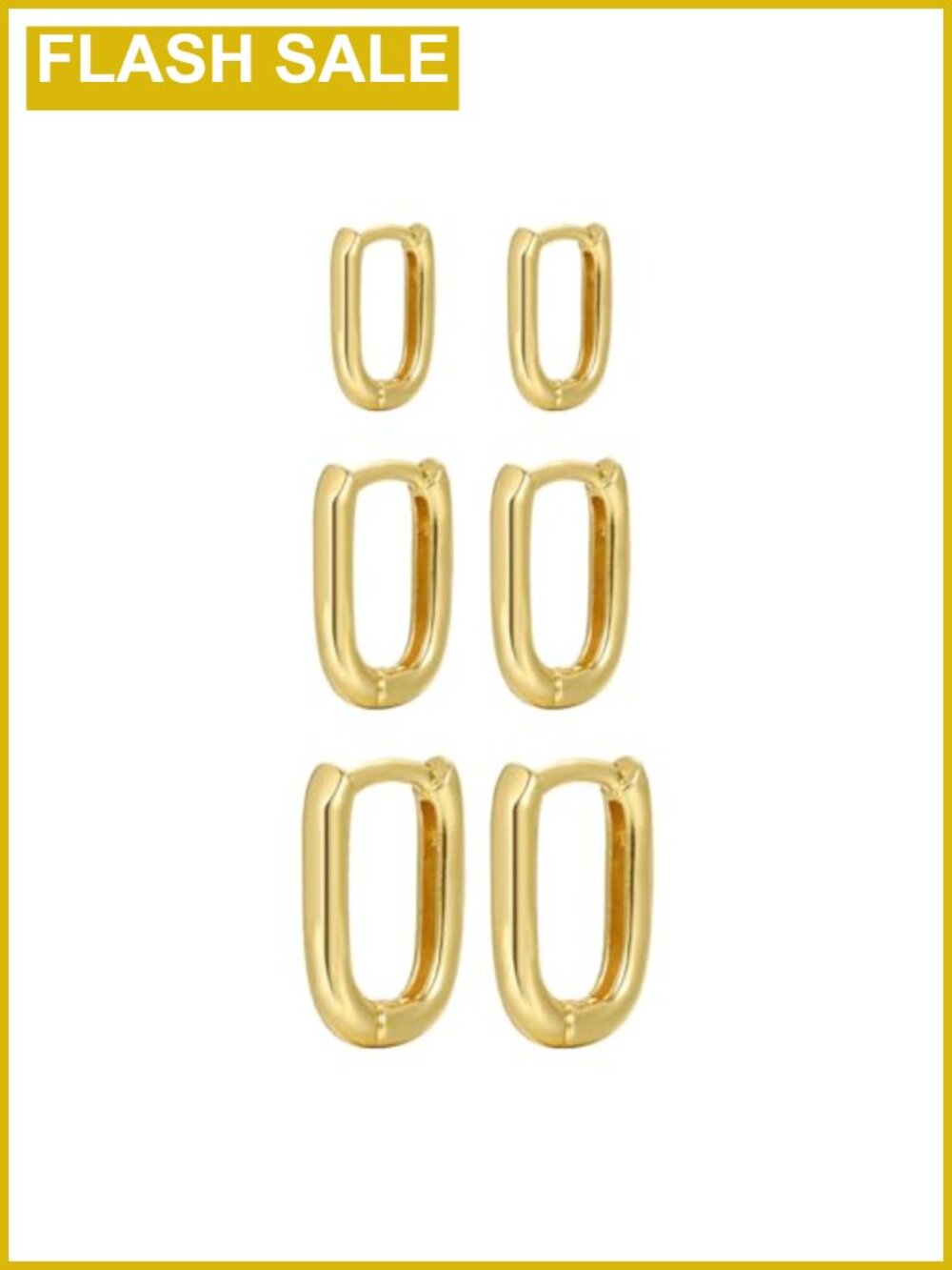 3 Pairs Gold Hoop Earrings Set for Women Hypoallergenic Lightweight Huggies